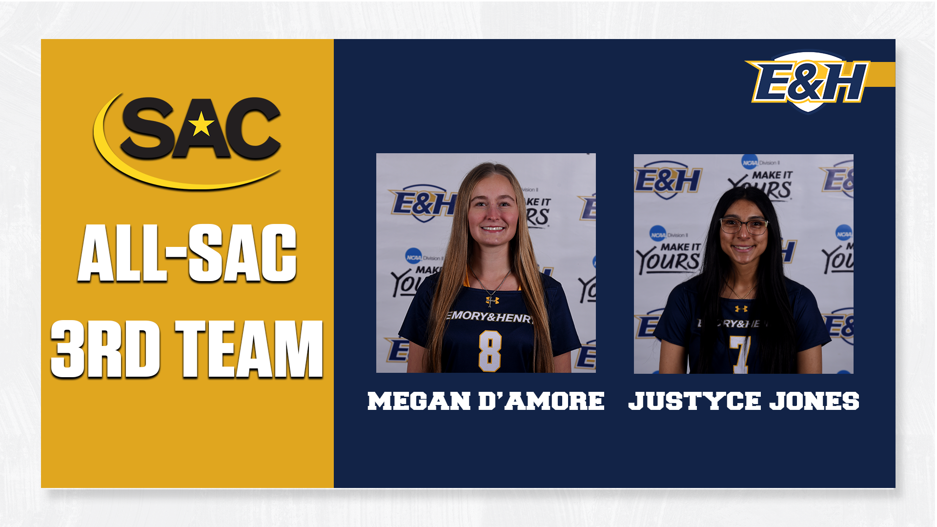 Jones And D'Amore Named To All-South Atlantic Conference Third Team
